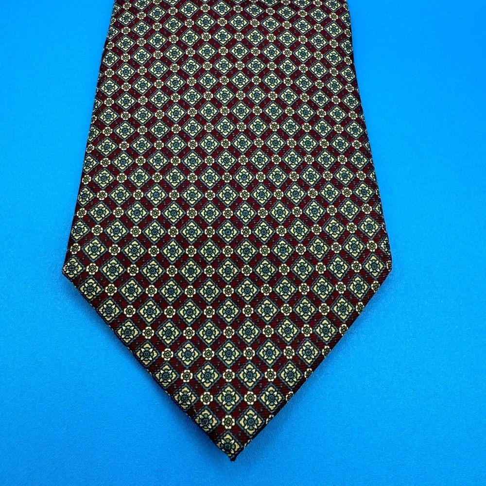 Christian Dior Cravate Classic Tie Men Multi Geometric Silk Designer Office Work